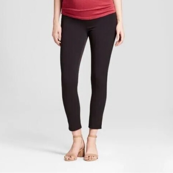 New Maternity Crossover Panel Ankle Skinny Trouser Isabel Maternity Black Size 8 - Picture 4 of 8